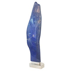 Giuliano Tincani Sculpture en Lapis Lazuli sur socle en laiton nickelé