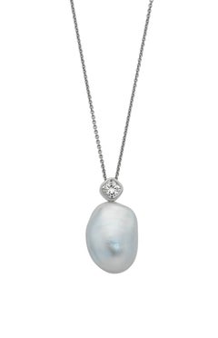 Giulians 19mm Baroque South Sea Pearl and 1.01ct F VS2 Diamond Necklace Pendant