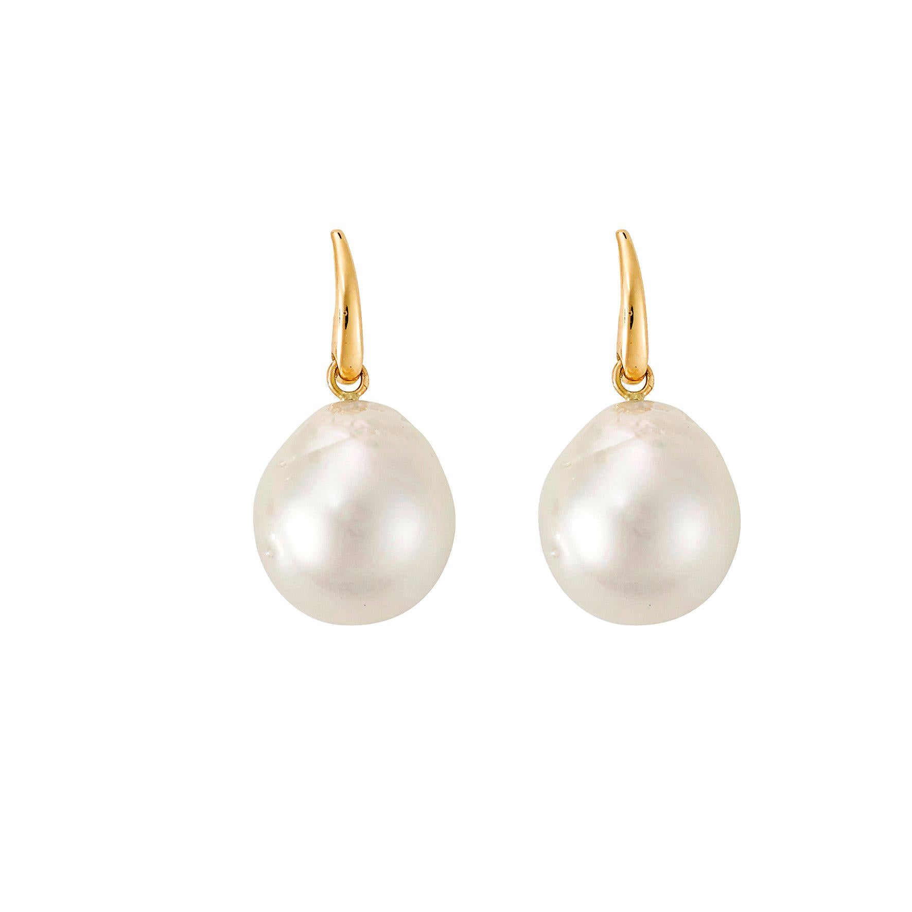 Giulians Australian South Sea Baroque Pearl Drop Stud Earrings For Sale
