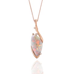 Giulians Contemporary 18k 13.60ct Australian Black Opal and Diamond Necklace