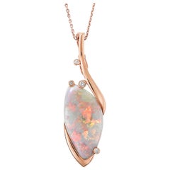 Giulians Contemporary 18k 13.60ct Australian Black Opal and Diamond Necklace