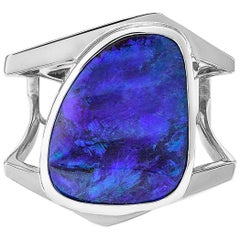 Giulians Contemporary 18k 19.26ct Australian Boulder Opal Cocktail Ring