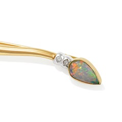 Giulians Contemporary 18k 2.00ct White Opal and Diamond Brooch