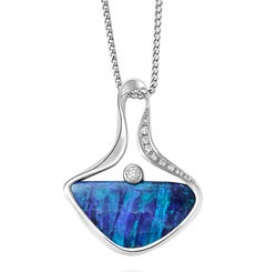 Giulians Contemporary 18k  7.50 Carat Australian Boulder Opal Pendant Necklace