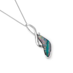 Giulians Contemporary 18k 8.30ct Australian Boulder Opal and Diamond Necklace