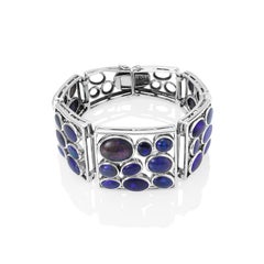 Giulians Contemporary Sterling Silver Australian Black Opal bracelet