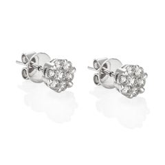 Giulians Large 18K Diamond Set Cluster Stud Earrings