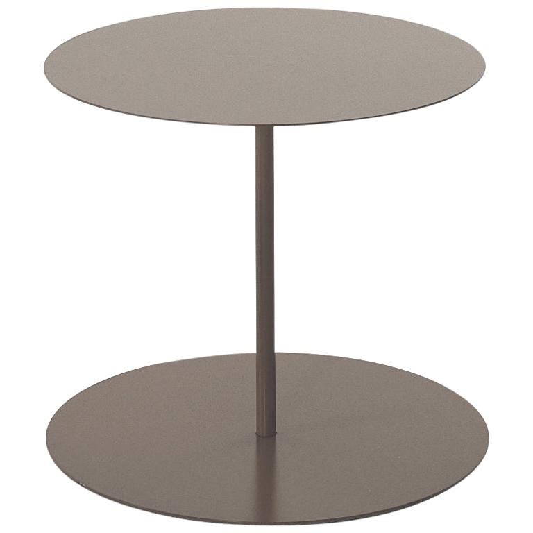Giulio Cappellini Gong Table in Mud Laser-Cut Sheet Metal and Matte Top