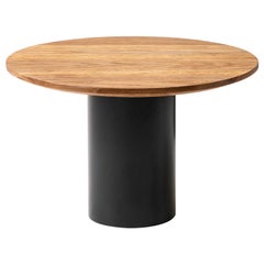 Giulio Cappellini Kleiner Pilztisch mit Metallsockel und Eichenholzplatte