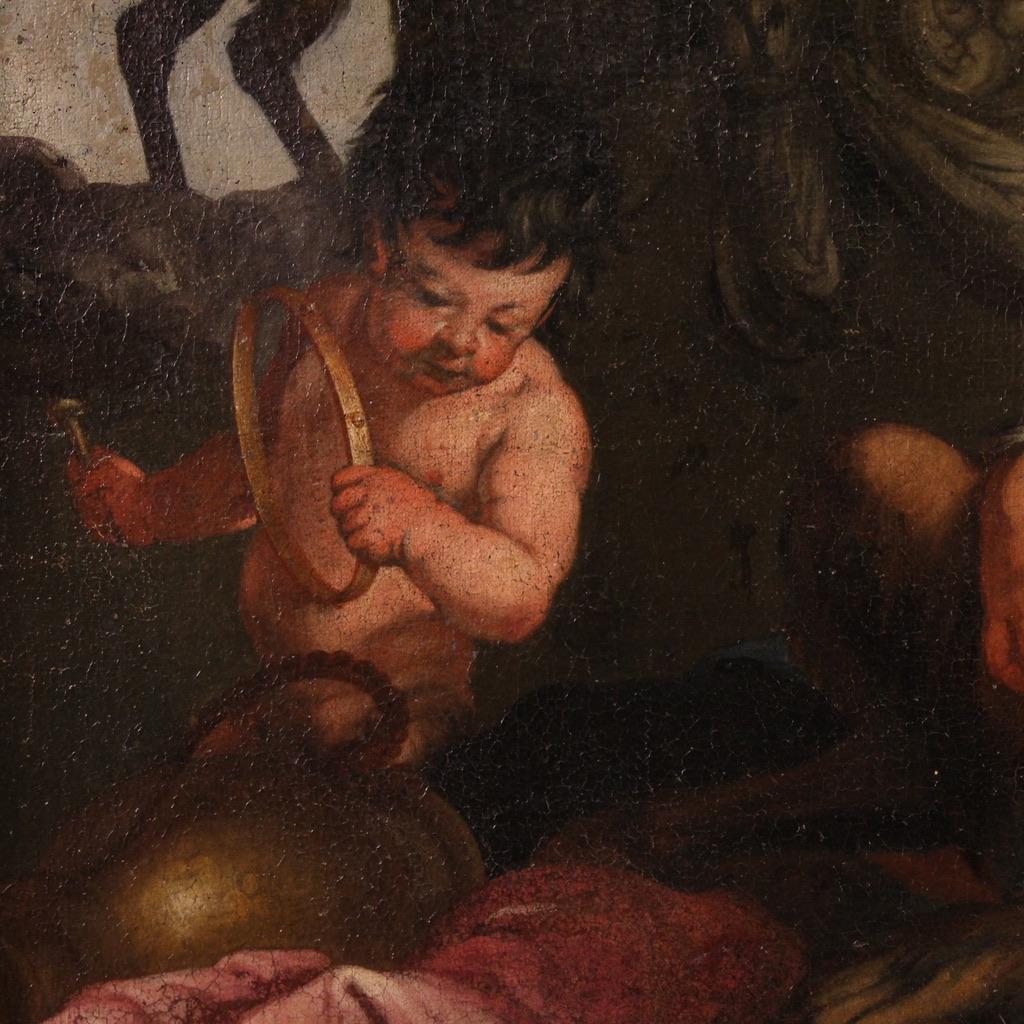 17. Jahrhundert Öl auf Leinwand Italienische mythologische Malerei Bacchanal, 1650 im Angebot 10