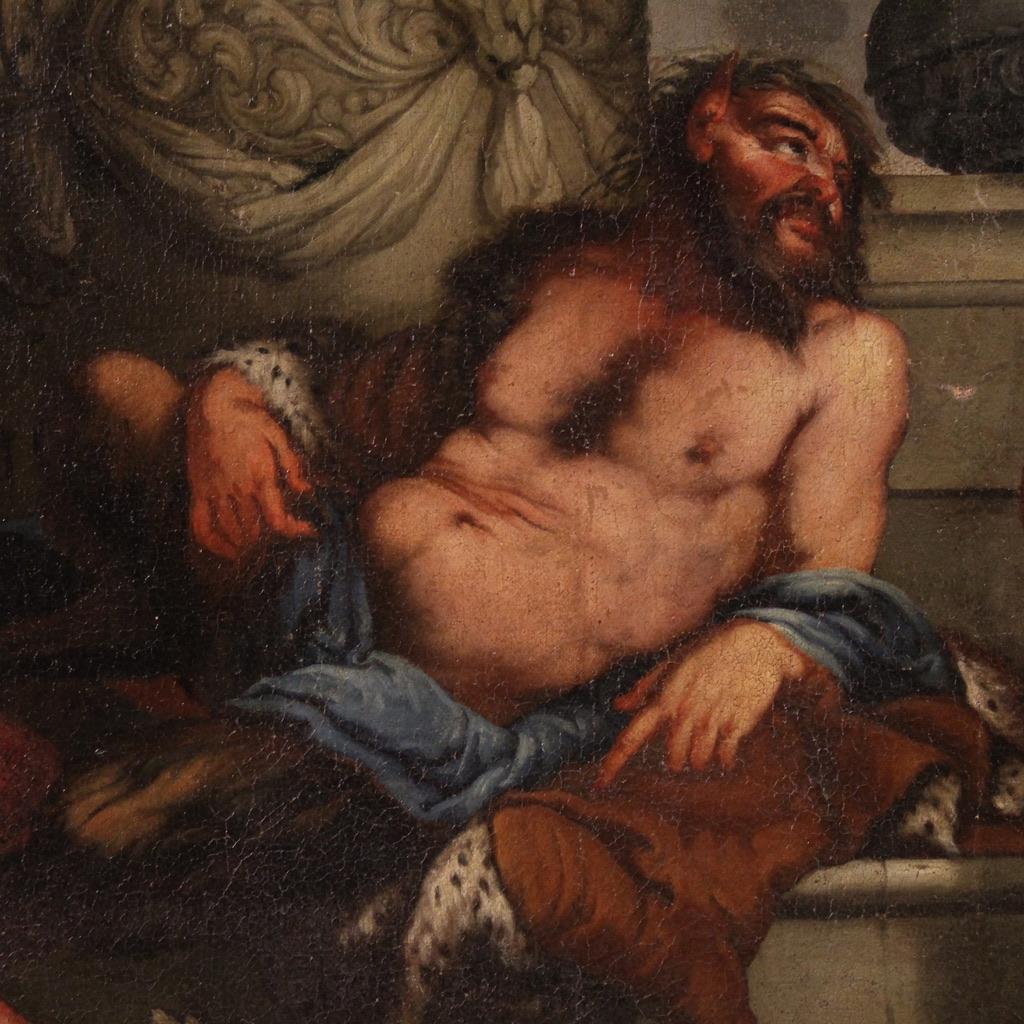 17. Jahrhundert Öl auf Leinwand Italienische mythologische Malerei Bacchanal, 1650 im Angebot 5