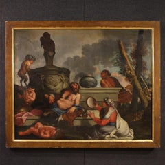 17. Jahrhundert Öl auf Leinwand Italienische mythologische Malerei Bacchanal, 1650