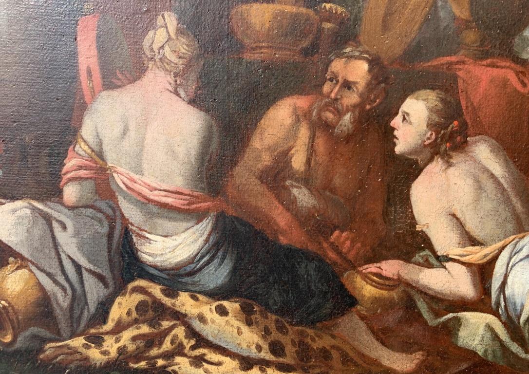 17th century Venetian figure painting - Bacchanal - Oil on canvas Carpioni  4