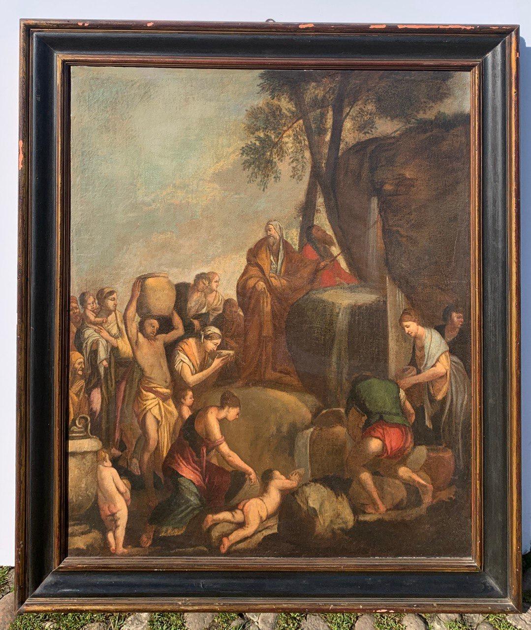 Bottega di Giulio Carpioni (Venezia) - Pittura di figura del 17° secolo - Pittura di figura del 17° secolo.  Mosè in vendita 3