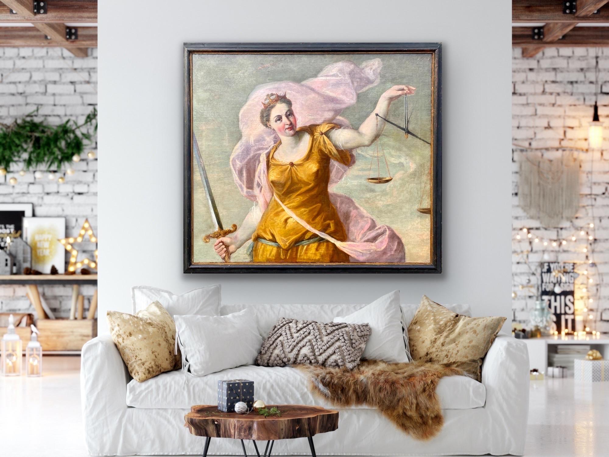 Huge 17th century Italian old master painting - Justitia - Lady Justice 5