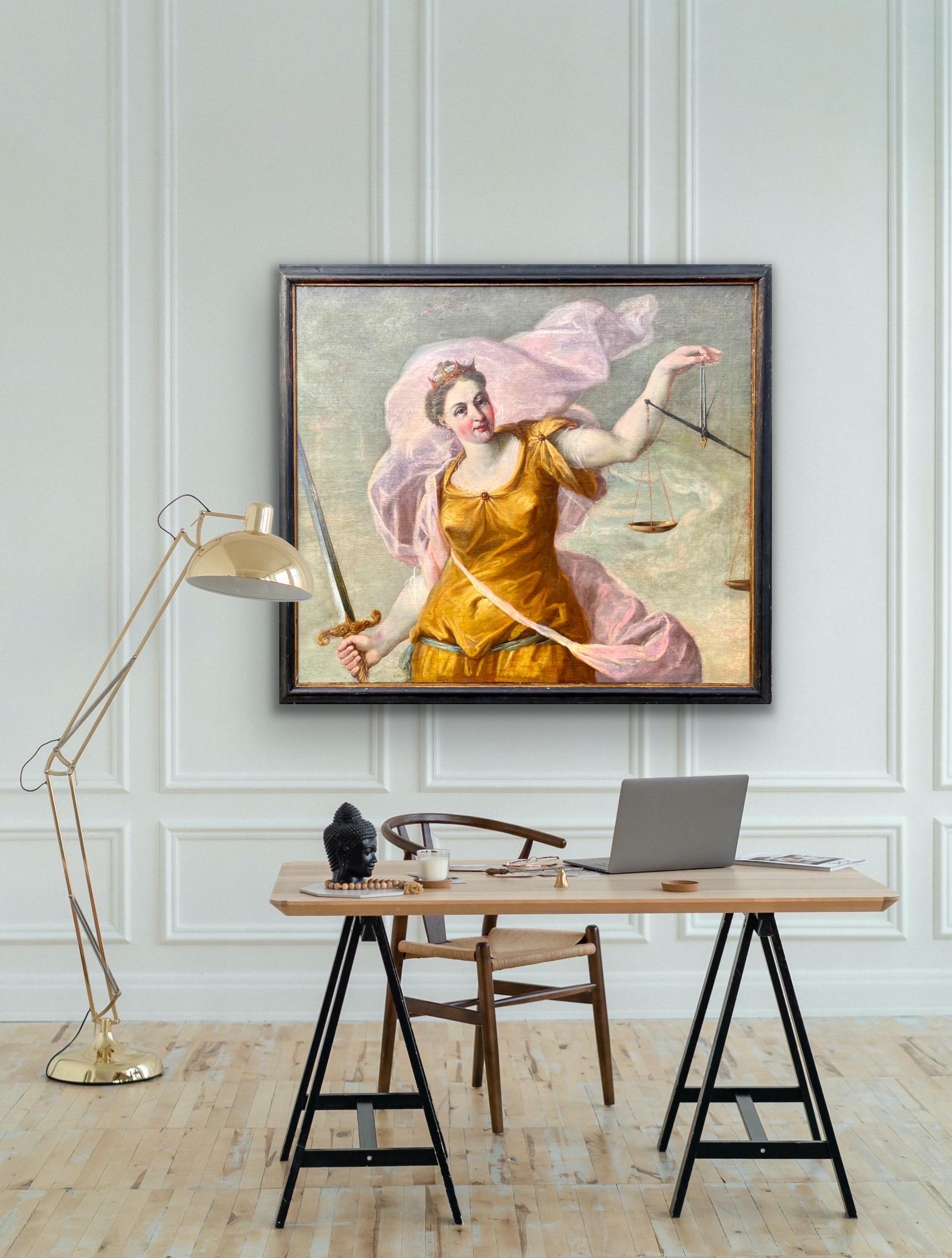 Huge 17th century Italian old master painting - Justitia - Lady Justice 7