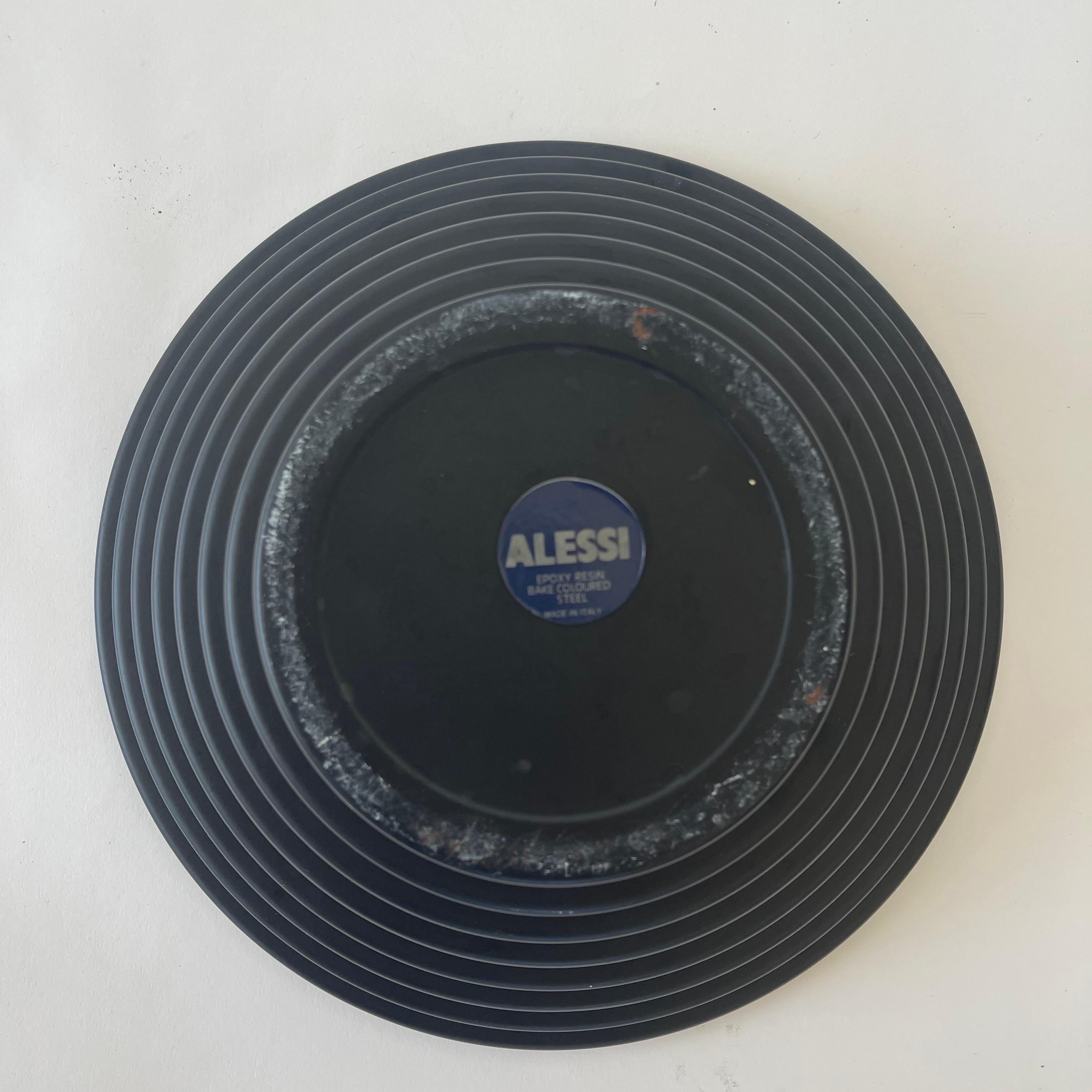 Acier Bol en acier noir Vaso Maya de Giulio Confalonieri pour Alessi, Italie, vers les années 1970 en vente