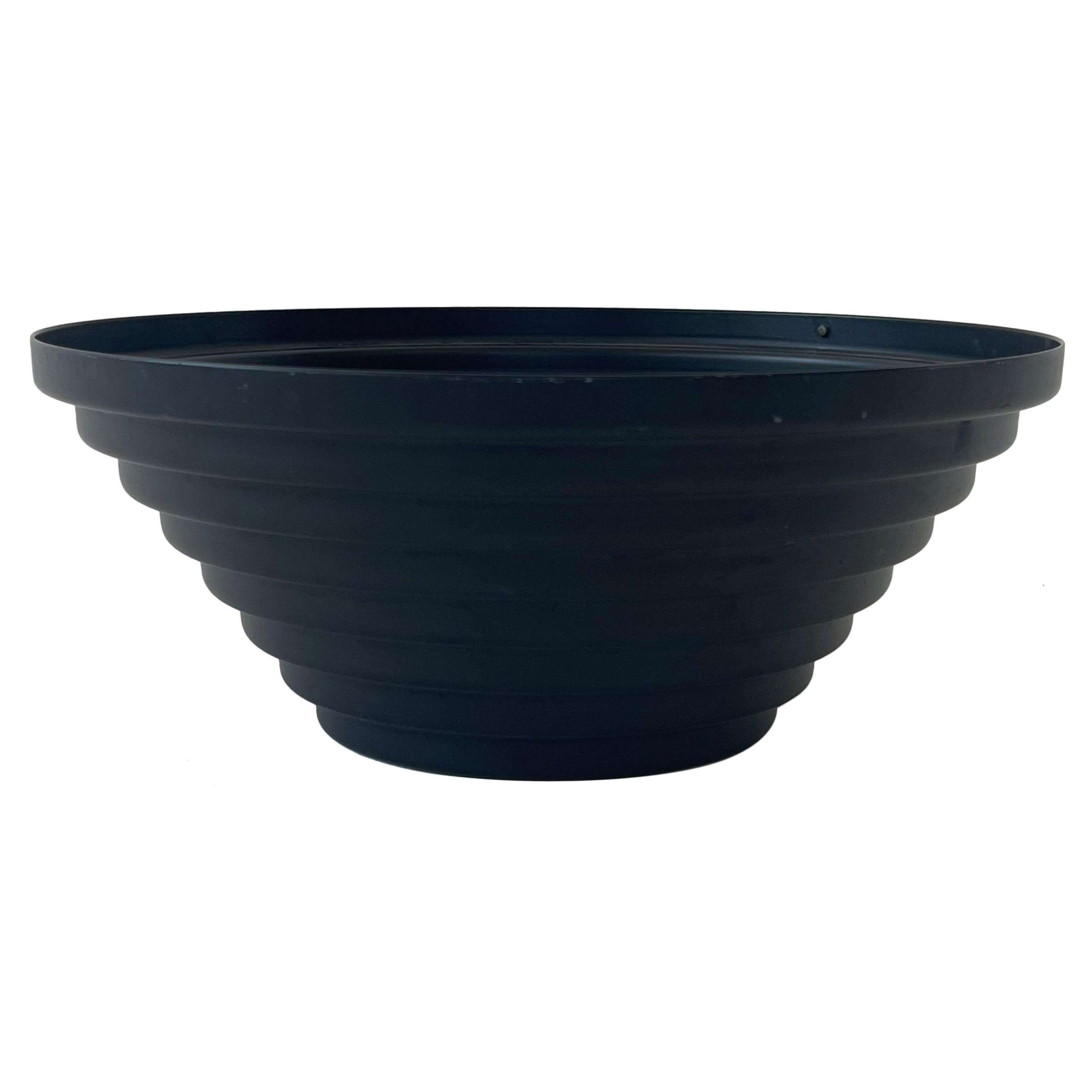 Bol en acier noir Vaso Maya de Giulio Confalonieri pour Alessi, Italie, vers les années 1970