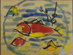 "Fish" Watercolor   cm. 18 x 14  1937