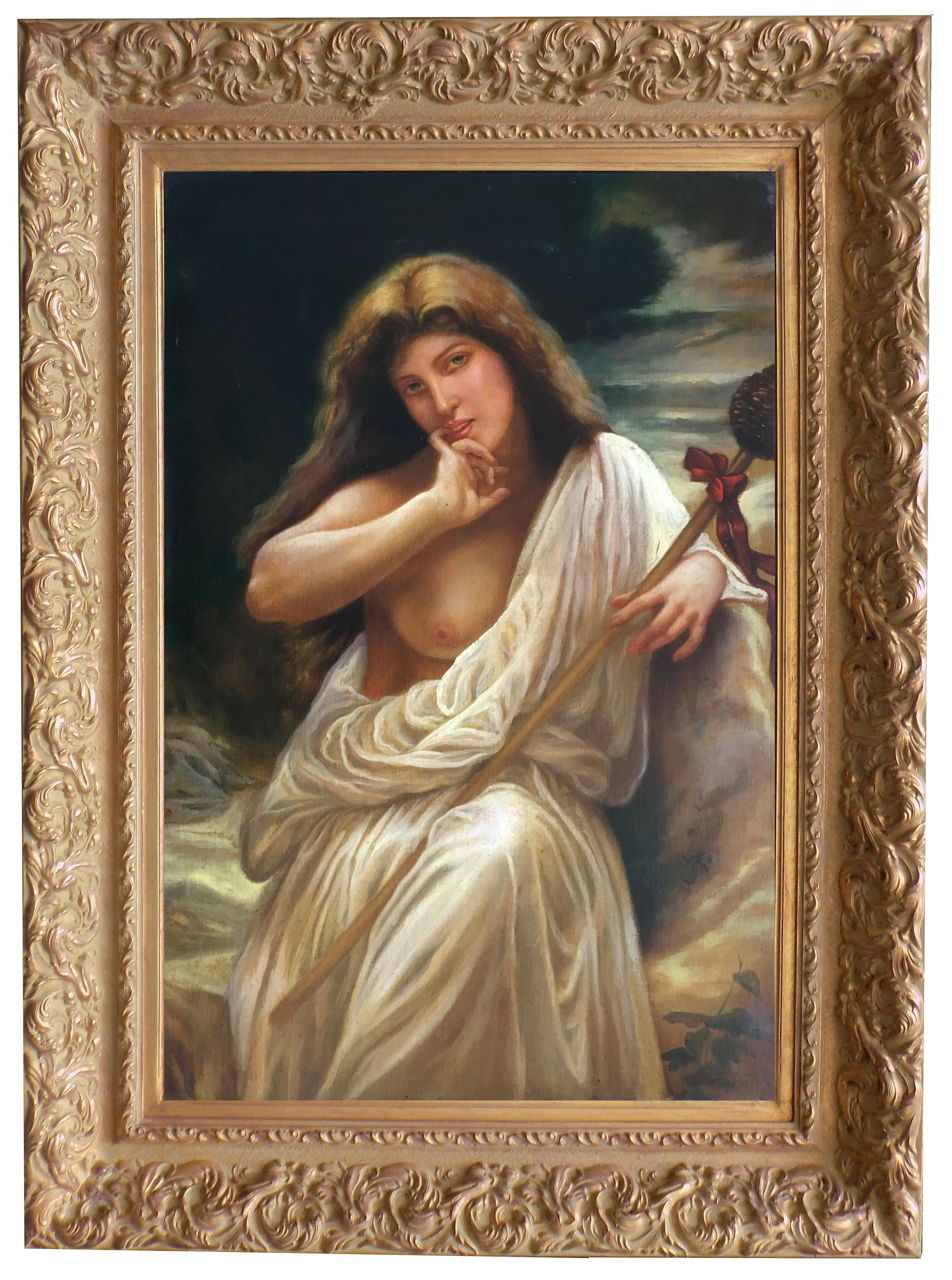 Giulio Di Sotto Portrait Painting - VESTALE-In the Manner of Bouguereau- Italian Figurative oil on canvas paint.