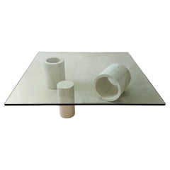 Giulio Lazzotti "Of One, Three Designs" Travertine Coffee Table for Casigliani