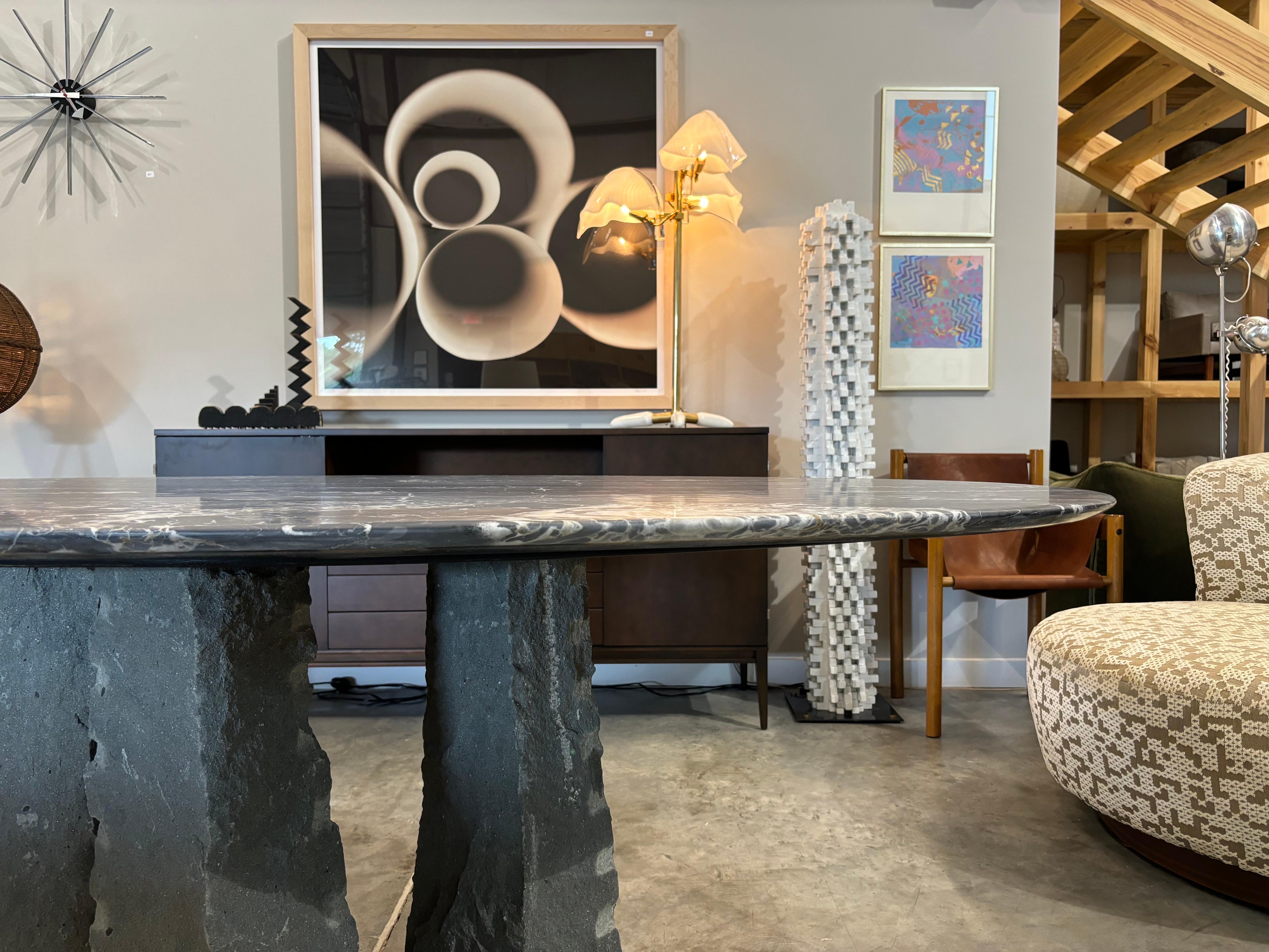 Mid-Century Modern Giulio Lazzotti Stonehenge Dining/Center Table, 1970s
