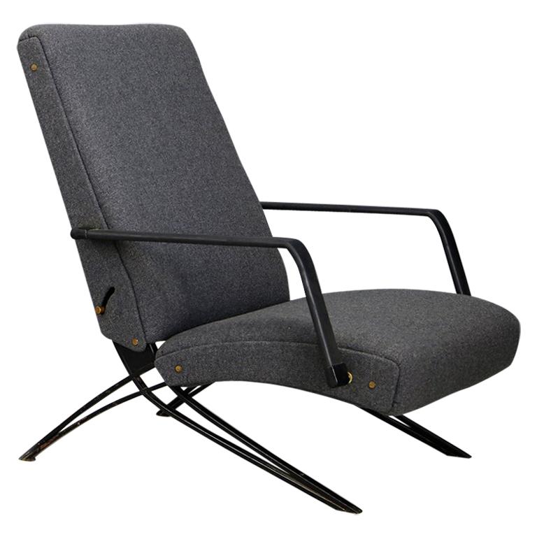 Giulio Moscatelli for Formanova Lounge Chair Grey with Label, 1960s