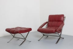 Giulio Moscatelli Prod, Formanova, 1970 Fauteuil et pouf Mod, Sayonara