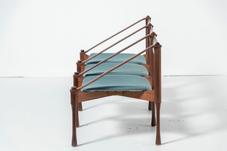 Mid-20th Century Giulio Moscatelli Three-Seat Bench in Palisander, '60s, Spazio For Sale