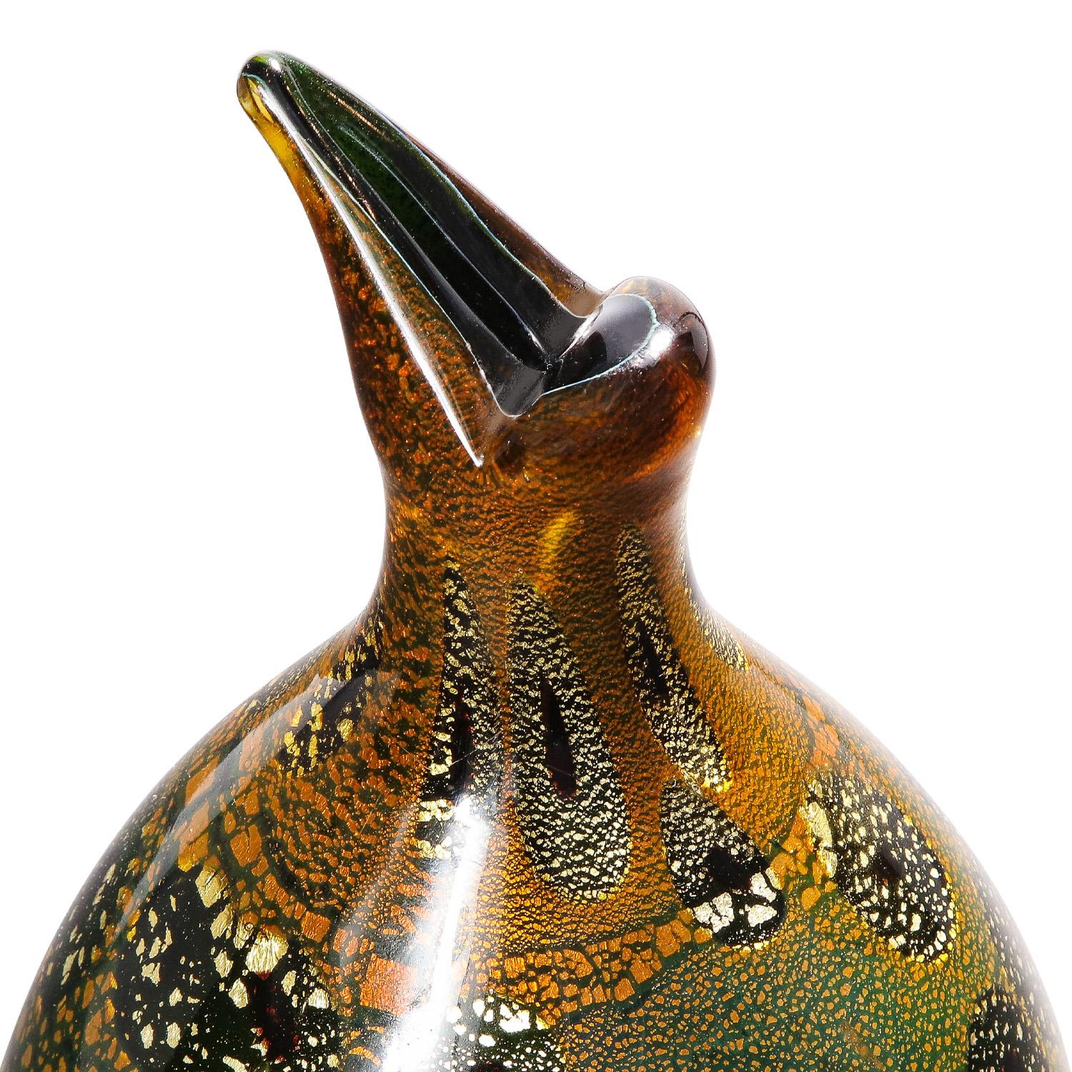 Hand-Crafted Giulio Radi Hand Blown Glass Vase with Gold Foil and Murrhines, ca 1950 For Sale