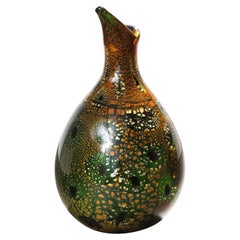 Giulio Radi Hand Blown Glass Vase with Gold Foil and Murrhines, ca 1950