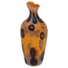 Giulio Radi Vase aus mundgeblasenem Glas mit Murrhinen und Silberfolie ca. 1950