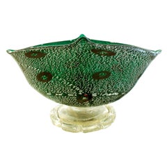 Giulio Radi Hand Blown Vessel with Silver and Gold Foil with Murrhines, 1940s