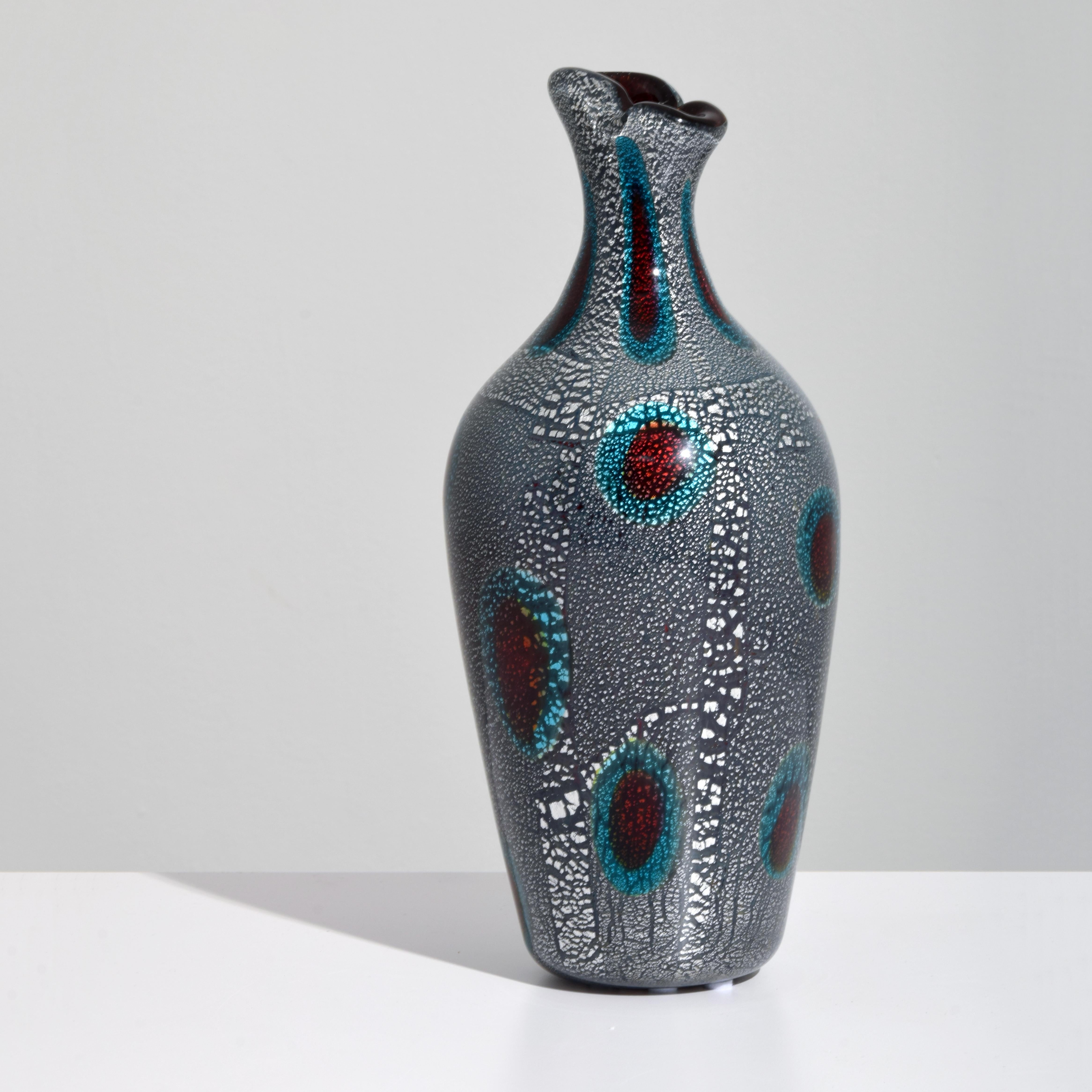 Italian Giulio Radi “Reazione Policrome” Vase, Murano For Sale