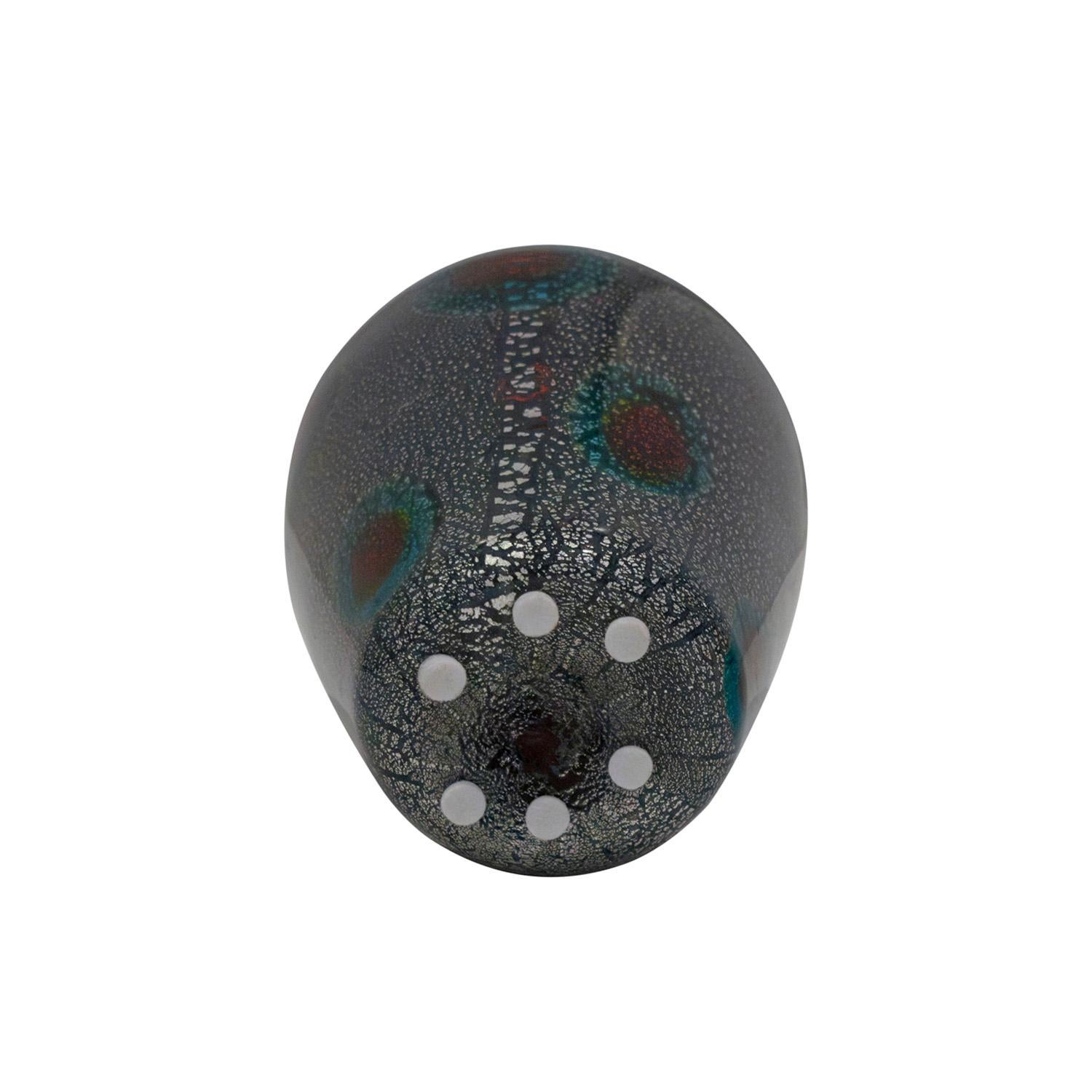 Fatto a mano Giulio Radi Stupendo vaso in vetro soffiato a mano con lamina d'argento Ca. 1950 in vendita