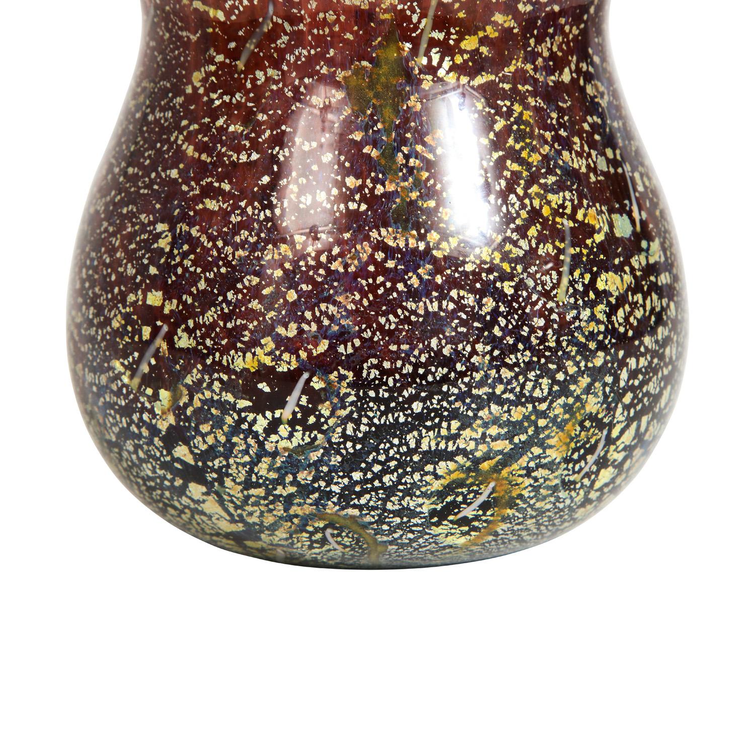 Hand-Crafted Giulio Radi Vase with Gold Foil and Murrhines, ca 1950 For Sale