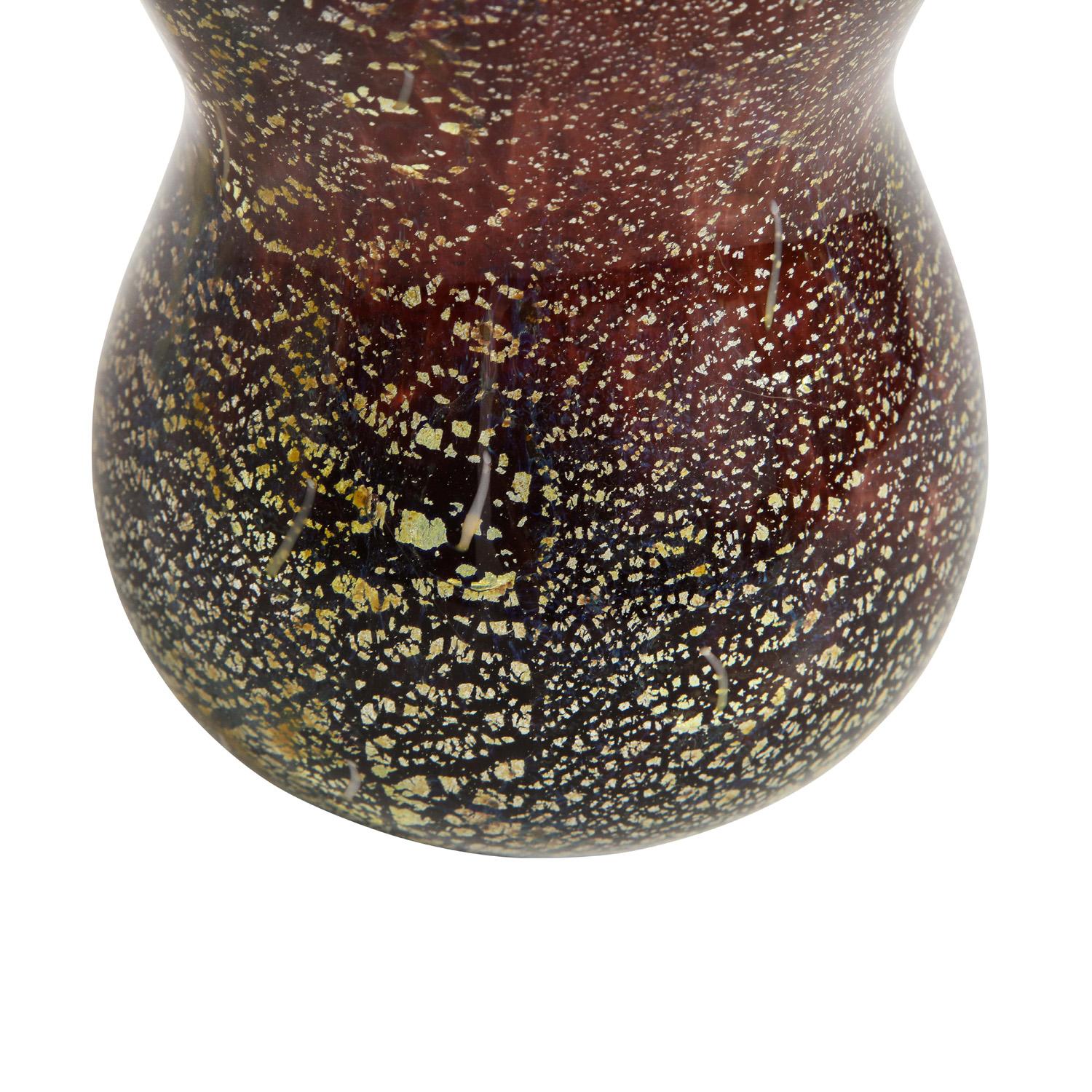 Vase Giulio Radi avec feuille d'or et murrhines, années 1950 Excellent état - En vente à New York, NY