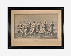 Apollo and the Muses - Etching By Giulio Romano - Early 19th Century