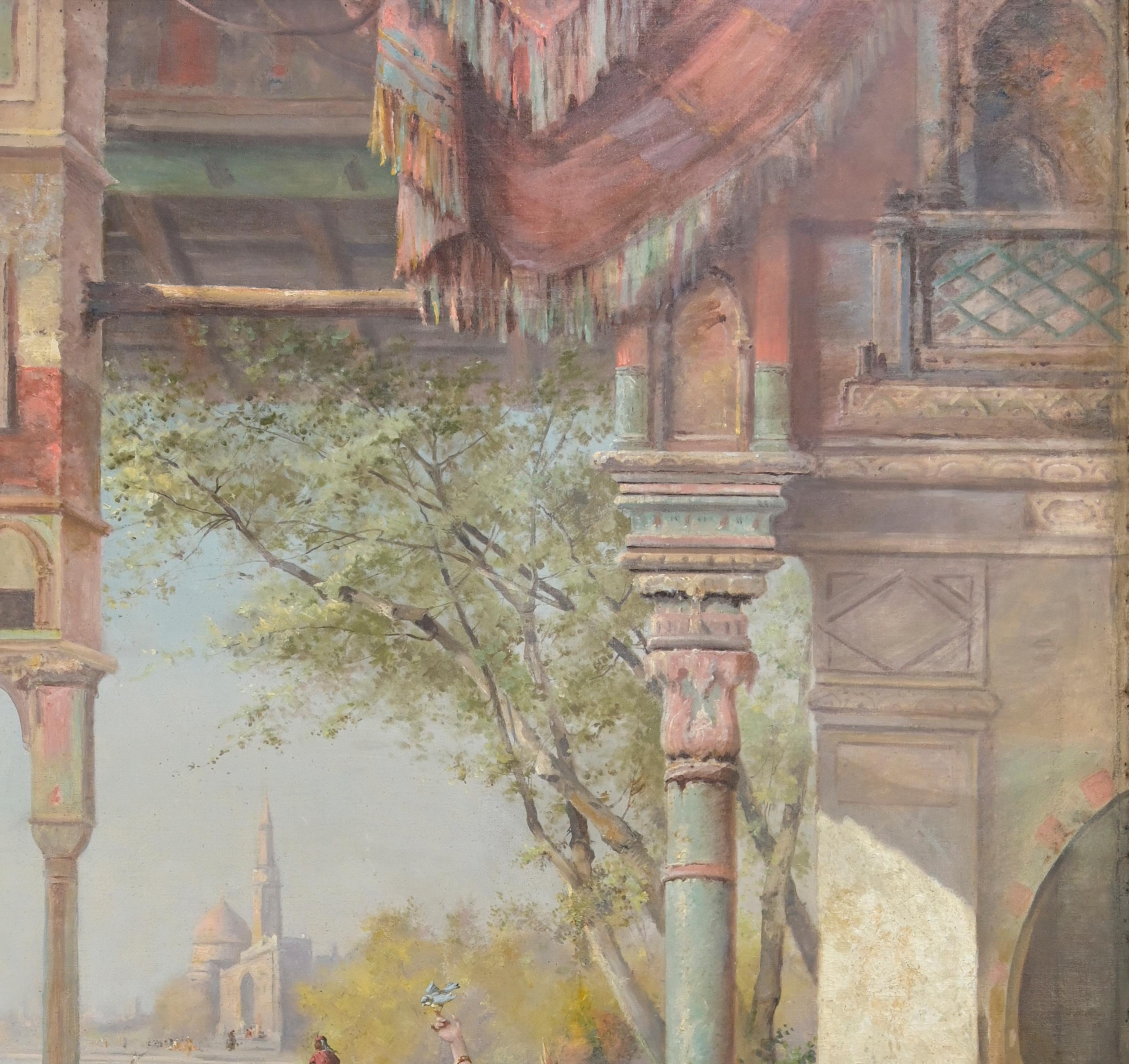 Oriental Scene - Oil Paint by Giulio Rosati - 19th Century For Sale 1