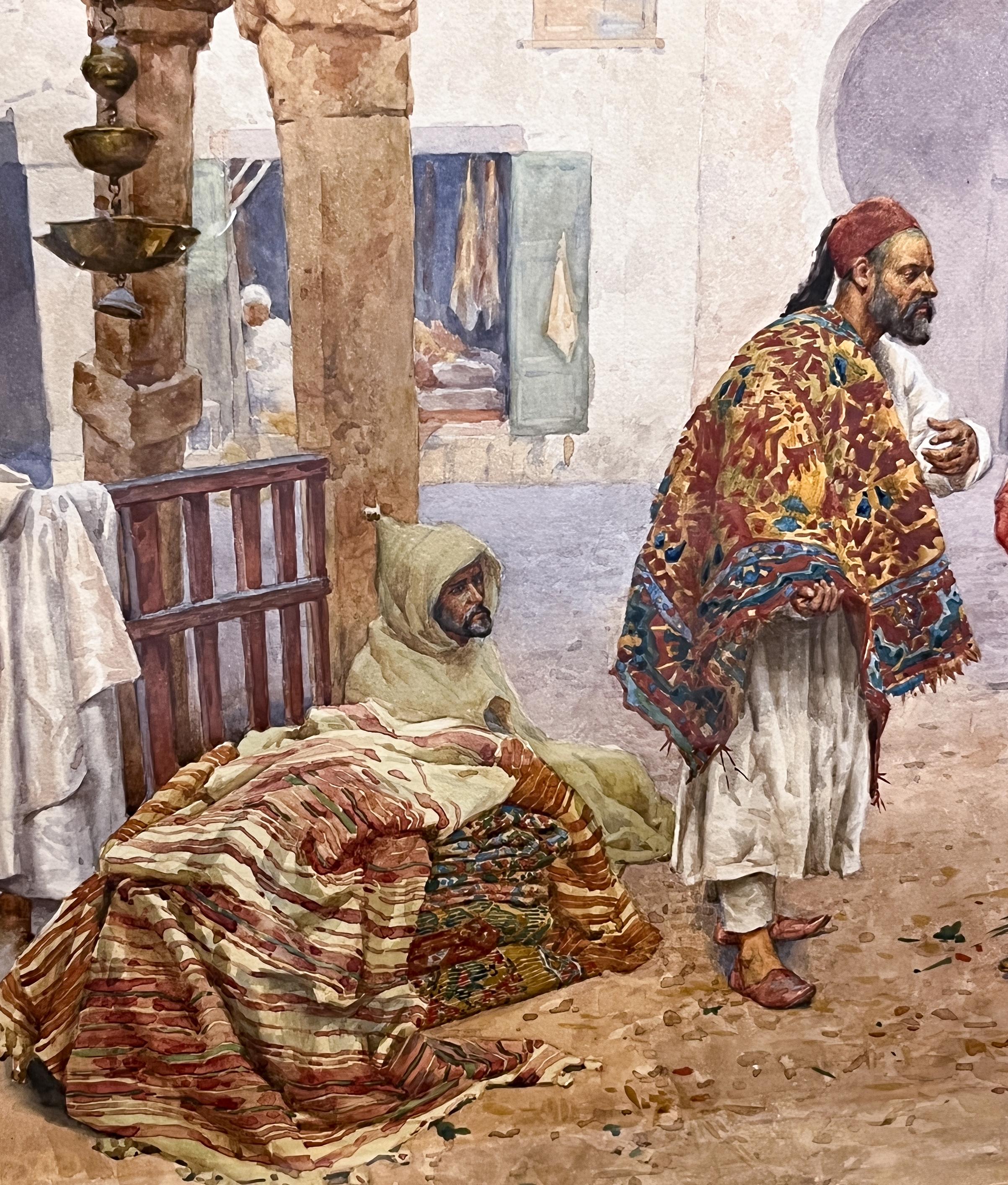 Giulio Rosati,  Coppia di acquerelli orientalisti italiani (1858-1917) in vendita 1