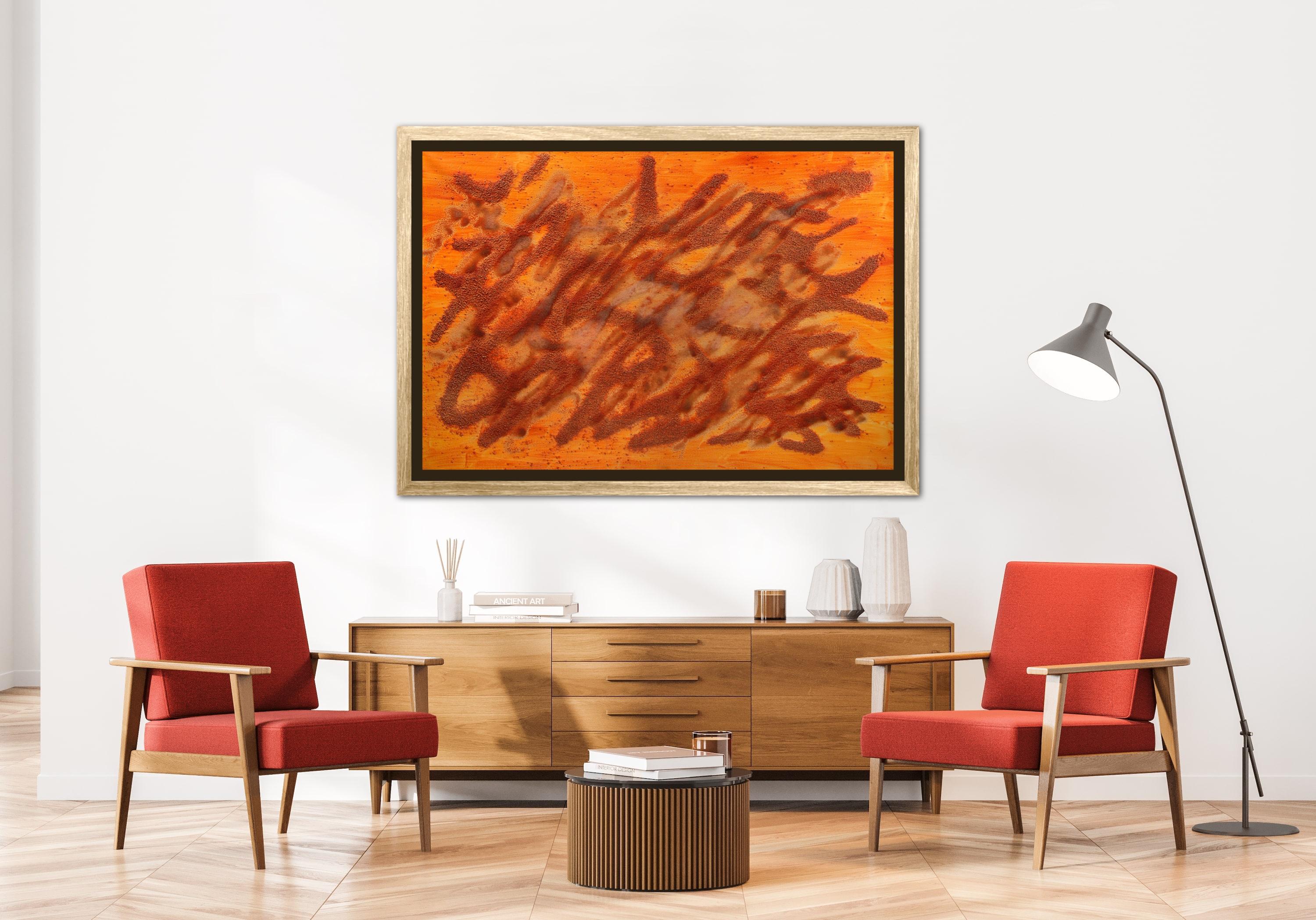 Cangiante Arancione - Orange Abstract Painting par Giulio Turcato