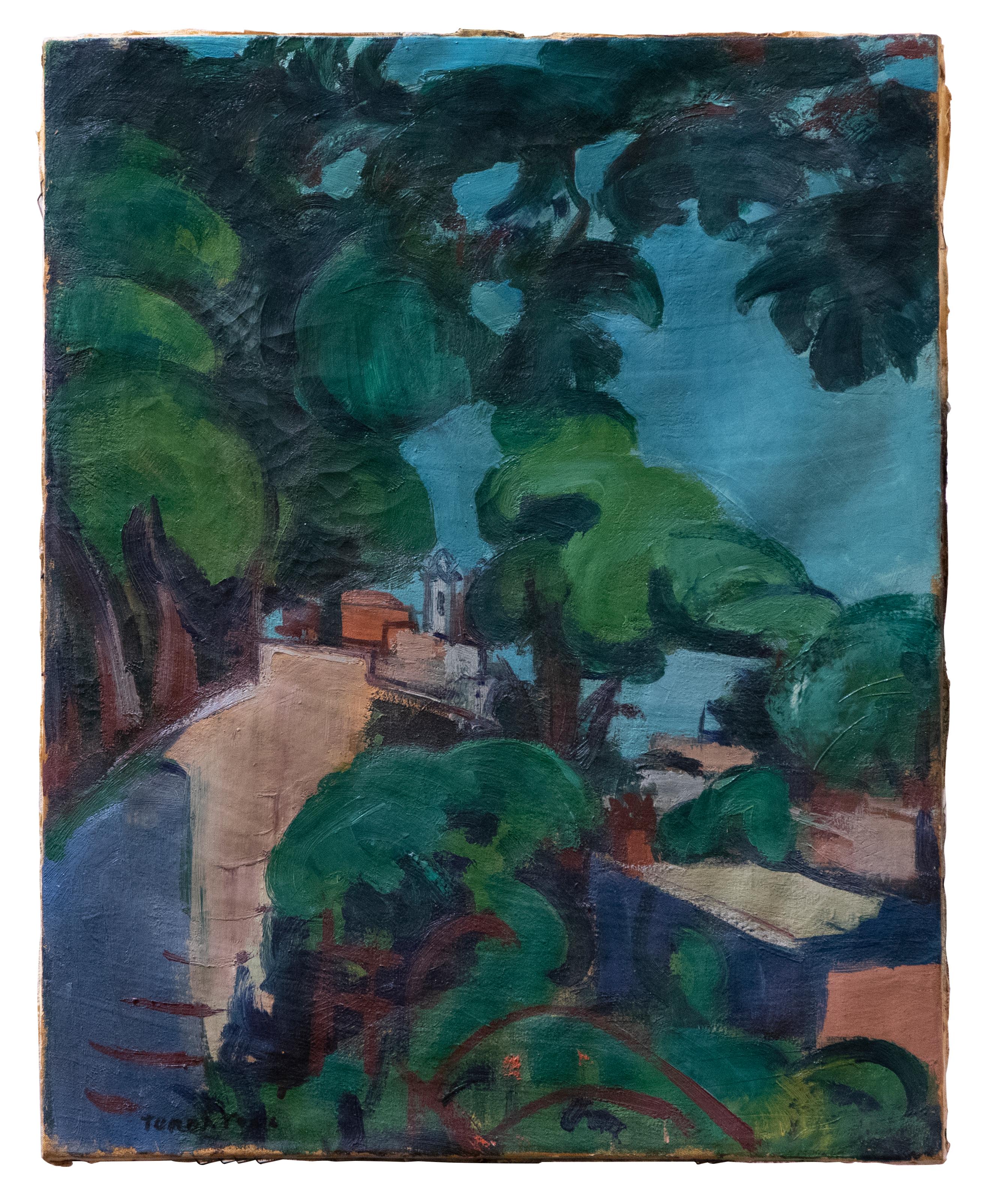 Rome Villa Borghese Garden - Trinità de' Monti - Oil on Canvas by G. Turcato