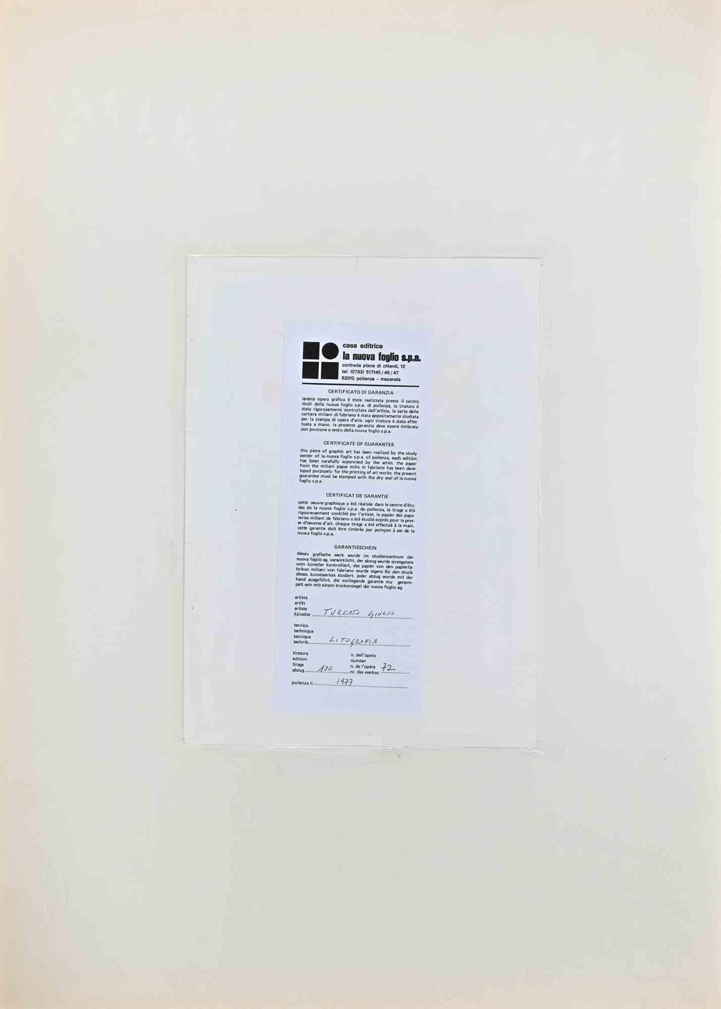 Composition abstraite - Lithographie de Giulio Turcato - 1973 en vente 1
