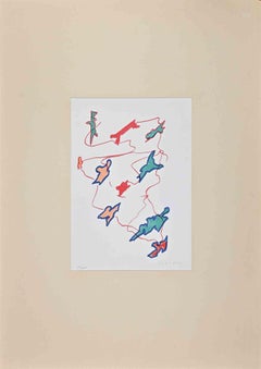 Astratto  Composizione   - Litografia di Giulio Turcato - 1973