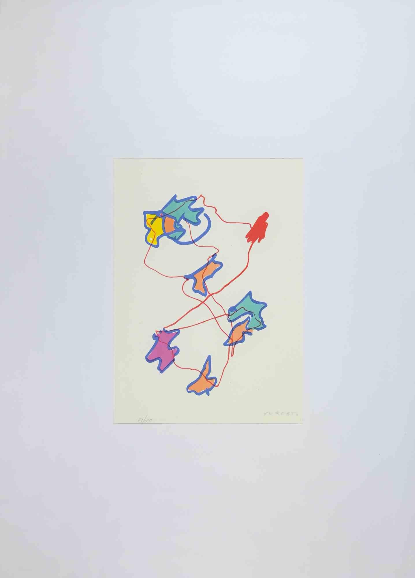 Composizione astratta è una stampa litografica a colori realizzata dall'artista contemporaneo Giulio Turcato nel 1973.

Firmato a mano a matita in basso a destra.

Numerato sul margine inferiore, edizione 81/100.

Buone condizioni.

Giulio Turcato 