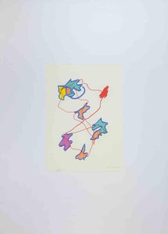 Abstrakte Komposition – Lithographie von Giulio Turcato – 1973