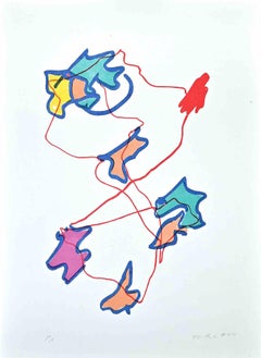Composizione astratta - Litografia di Giulio Turcato - 1973