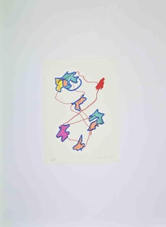 Composizione astratta - Litografia di Giulio Turcato - 1973