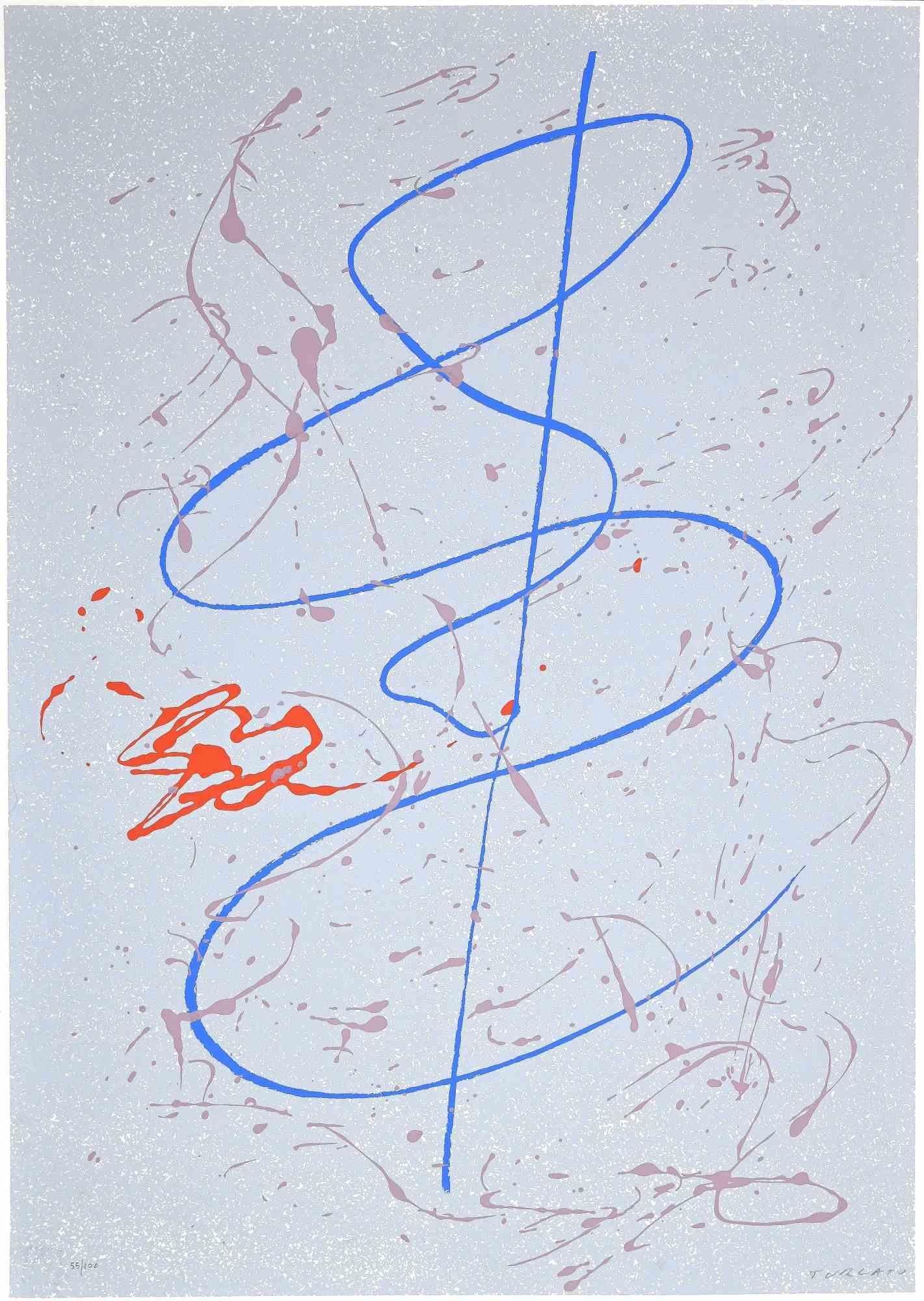 Abstract Composition is an original Contemporary Artwork realized in the 1970s by Giulio Turcato (Mantua, 1912 – Rome, 1995).

Original B/W Lithgraph on paper.

Hand-signed in pencil by the artist on the lower right corner: Turcato. Numbered in