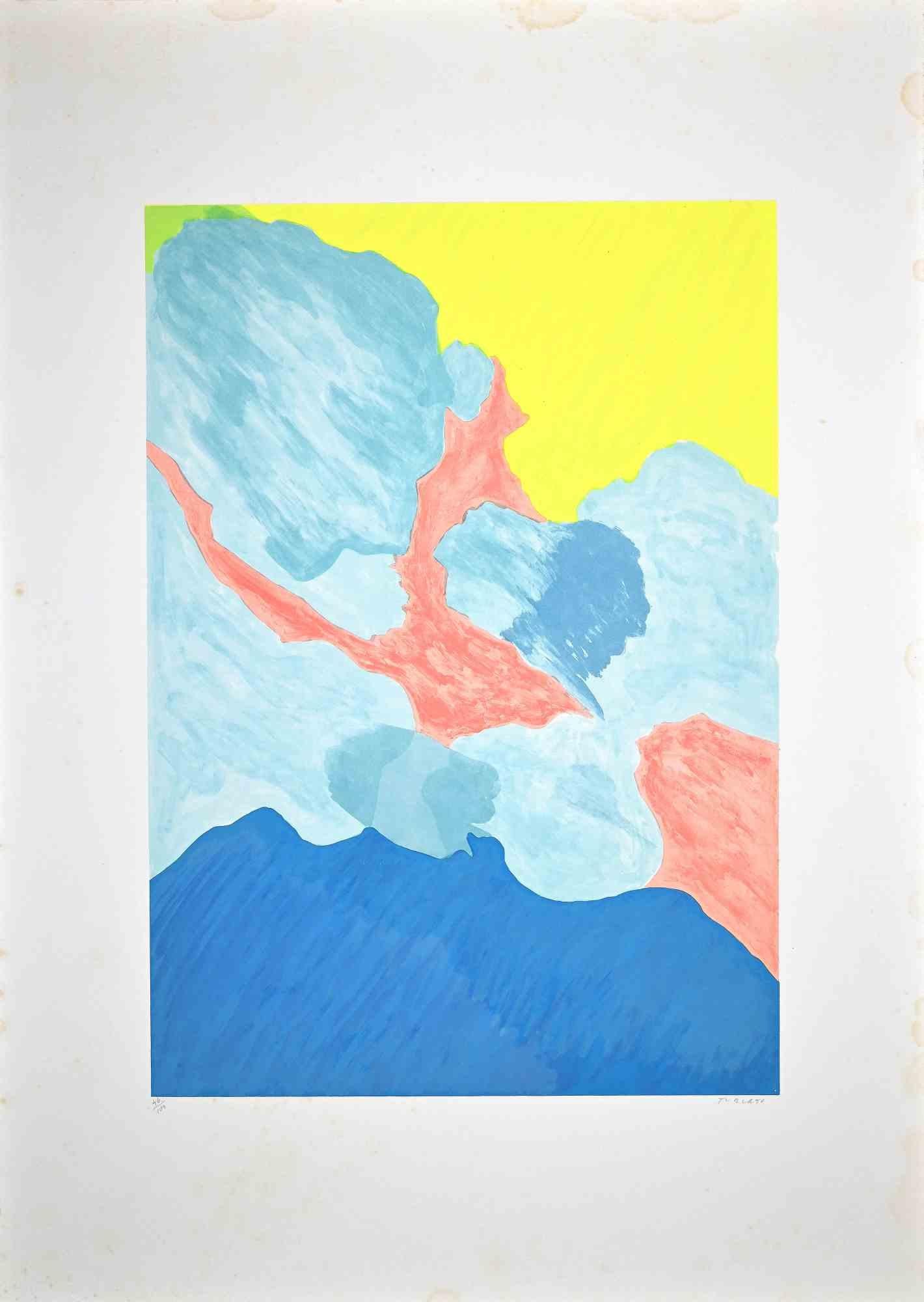 Abstract Composition is a colored screen print realized by the contemporary artist Giulio Turcato.

Hand-signed in pencil on the lower right.

Numbered on the lower left margin, edition of 46/100 copies.

Good conditions with some light yellowish